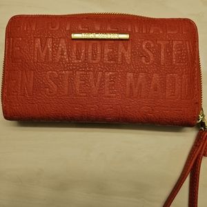 Steve Madden Orange leather wristlet